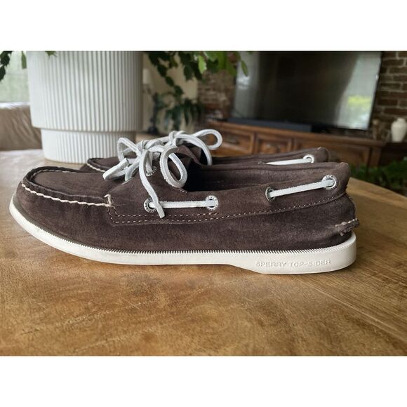 Sperry Top Sider Womens 7.5 Brown Suede Boat Shoes Leather Upper EU 38 - Picture 1 of 8